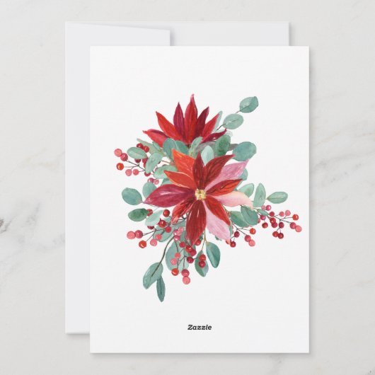 Eucalyptus Poinsettia Bloemenfoto Vakantie Kaart (Achterkant)