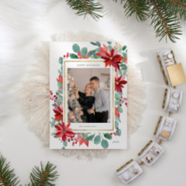 Eucalyptus Poinsettia Bloemenfoto Vakantie Kaart