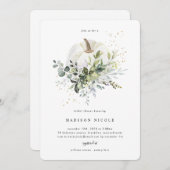 Eucalyptus pompoen bruids douche uitnodiging (Voorkant / Achterkant)
