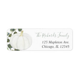 Eucalyptus pompoen groen moderne herfst etiket