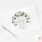 Eucalyptus pompoen groen moderne waterverf ronde sticker (Envelop)