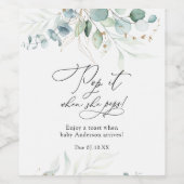 Eucalyptus Pop het wanneer ze Pop Baby shower Wijn Etiket (Enkel label)