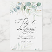 Eucalyptus Pop het wanneer ze Pop Baby shower Wijn Etiket (Enkel label)