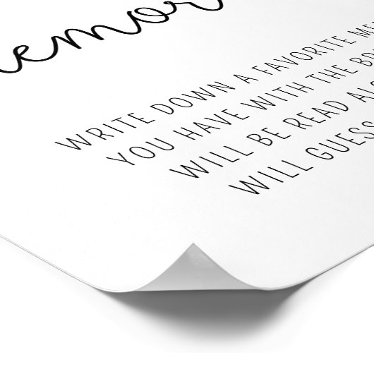 Eucalyptus - Poster met herinneringen aan de bruid (Hoek)