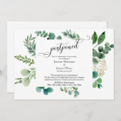 Eucalyptus Postponed Wedding Kaart voor script uit (Voorkant / Achterkant)