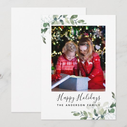 Eucalyptus Prettige feestdagen Feestdagenkaart (Voorkant / Achterkant)