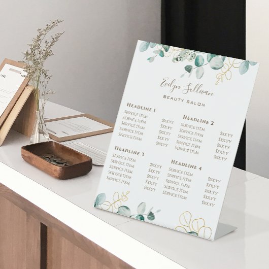 Eucalyptus Price List Pedestal Sign Reclamebord Met Voetstuk