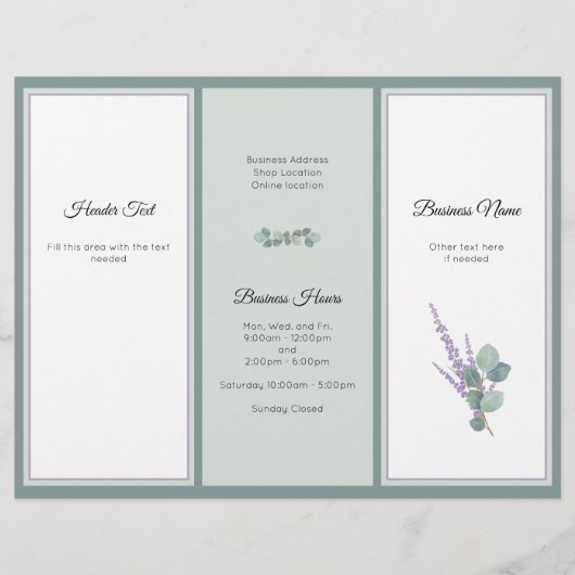 Eucalyptus Professionele Zakelijke Fotobrochure Flyer (Voorkant)