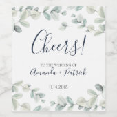 Eucalyptus Proost op het etiket van de huwelijkswi (Enkel label)