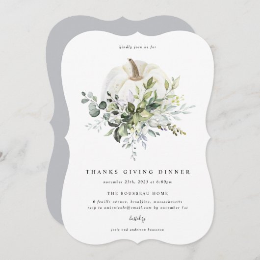 Eucalyptus Pumpkin Bedankt Uitnodiging (Voorkant / Achterkant)