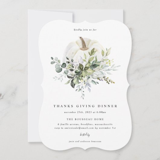 Eucalyptus Pumpkin Bedankt Uitnodiging (Voorkant)