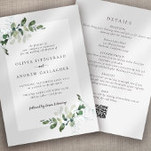 Eucalyptus QR-code All in One Trouwkaart Kaart