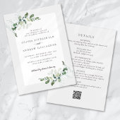 Eucalyptus QR-code All in One Trouwkaart Kaart