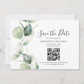 Eucalyptus QR Code Botanical Weddenschap Save the Save The Date (Voorkant)