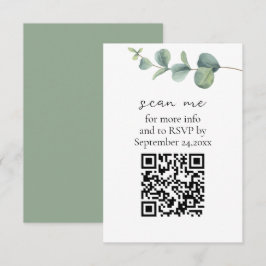Eucalyptus QR Code Bruiloft RSVP Informatiekaartje