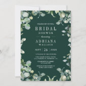 Eucalyptus QR Code Emerald Green Bridal Shower Kaart (Voorkant)