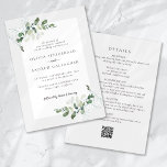 Eucalyptus QR-code in één bruiloft Kaart<br><div class="desc">Breng een beetje natuur naar je speciale dag met onze mooie waterverf Eucalyptus Greenery Wedding Invitation.</div>