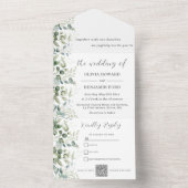 Eucalyptus QR-code in één uitnodiging (Binnen)