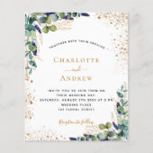 Eucalyptus QR code RSVP budget bruiloft uitnodigin Flyer (Voorkant)