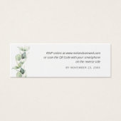 Eucalyptus QR-code RSVP Weddenschap Website Mini Visitekaartjes (Voorkant)