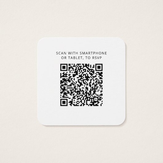 Eucalyptus QR-code RSVP Weddenschap Website Vierkante Visitekaartjes (Achterkant)