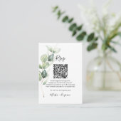 Eucalyptus QR Code RSVP Wedding Enclosure Kaart (Staand voorkant)