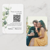 Eucalyptus QR Code RSVP Wedding Enclosure Kaart (Voorkant / Achterkant)