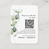 Eucalyptus QR Code RSVP Wedding Enclosure Kaart (Voorkant)