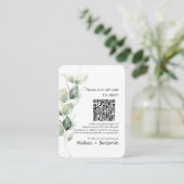 Eucalyptus QR Code RSVP Wedding Enclosure Kaart (Staand voorkant)
