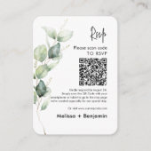 Eucalyptus QR Code RSVP Wedding Enclosure Kaart (Voorkant)