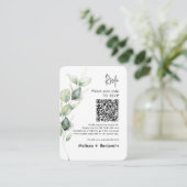 Eucalyptus QR Code RSVP Wedding Enclosure Kaart (Staand voorkant)