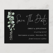 Eucalyptus QR Code Script Black slaat de datum op Briefkaart (Voorkant)