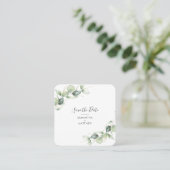 Eucalyptus QR-code Sla de datumkaart op Vierkante Visitekaartje (Staand voorkant)