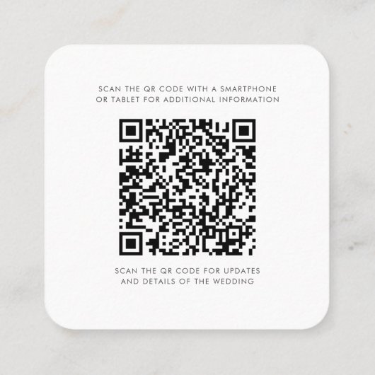 Eucalyptus QR-code Sla de datumkaart op Vierkante Visitekaartje (Achterkant)