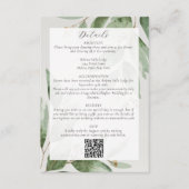 Eucalyptus QR-code Trouwgegevens Informatiekaartje (Voorkant)