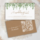 Eucalyptus QR Code Weddenschap Website RSVP Card Visitekaartje