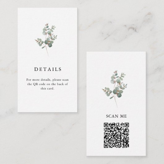 Eucalyptus QR Informatiekaartje (Voorkant / Achterkant)