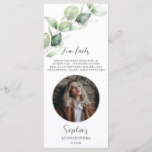 Eucalyptus Quinceanera 15e verjaardag Party Foto Menu (Achterkant)