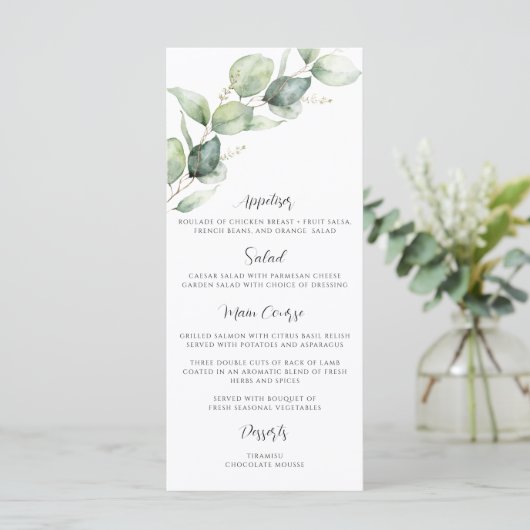 Eucalyptus Quinceanera 15e verjaardag Party Foto Menu (Staand voorkant)