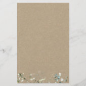 Eucalyptus Raad De Jurk Bruidsfeest Spel Briefpapier (Achterkant)