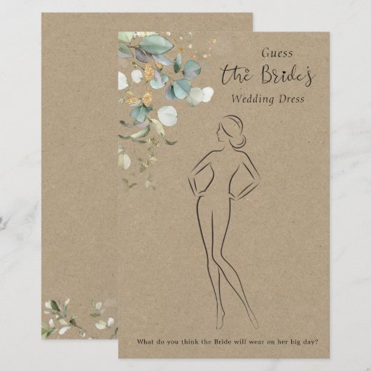 Eucalyptus Raad De Jurk Bruidsfeest Spel Briefpapier (Voorkant / Achterkant)