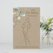 Eucalyptus Raad De Jurk Bruidsfeest Spel Briefpapier (Staand voorkant)