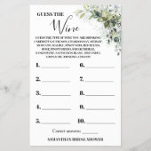 Eucalyptus Raad de Wijn Vrijgezellenfeest Game Kaa Flyer (Voorkant)