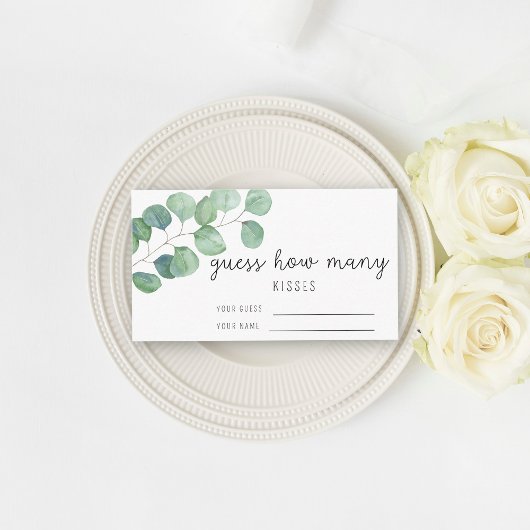 Eucalyptus - Raad hoeveel kusjes bruidsspel Informatiekaartje