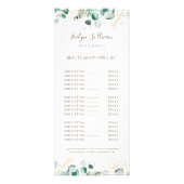 Eucalyptus-rackkaart voor prijslijst reclamekaart (Voorkant)