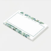 Eucalyptus rand gepersonaliseerd gelinieerd post-it® notes (Schuin)