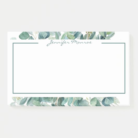 Eucalyptus rand gepersonaliseerd gelinieerd post-it® notes (Voorkant)