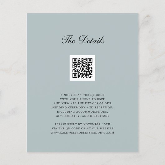 Eucalyptus Red Berries QR Code RSVP Weddenschap Ui (Achterkant)