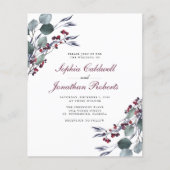 Eucalyptus Red Berries QR Code RSVP Weddenschap Ui (Voorkant)