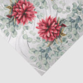 Eucalyptus & Red Flowers on  Faux Foil Decoupage  Tissuepapier (Detail)